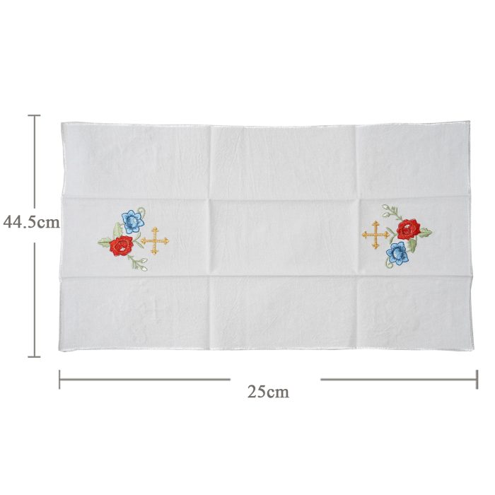 Corporal Cloth - Rose Symbol - Embroidered - 44.5x25cm (Set of 4) Catholic religious art