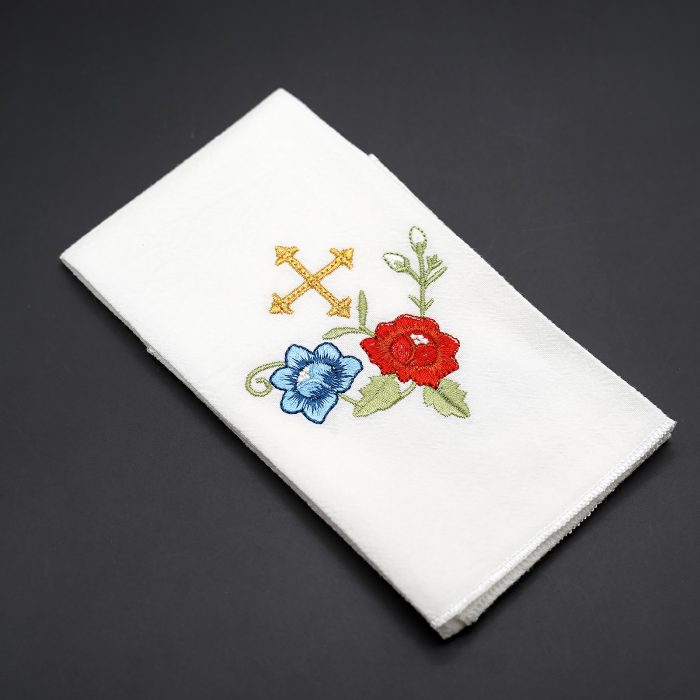 Corporal Cloth - Rose Symbol - Embroidered - 44.5x25cm (Set of 4) Catholic religious art