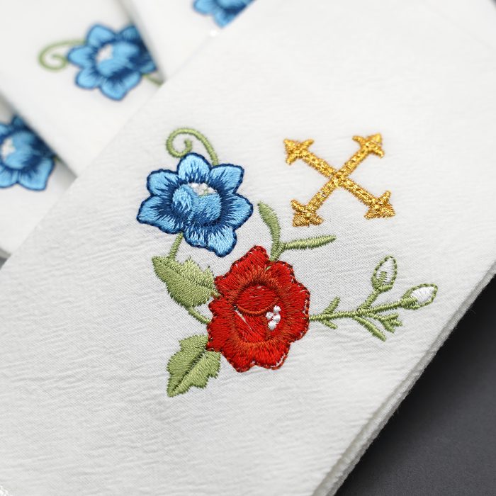 Corporal Cloth - Rose Symbol - Embroidered - 44.5x25cm (Set of 4) Catholic religious art