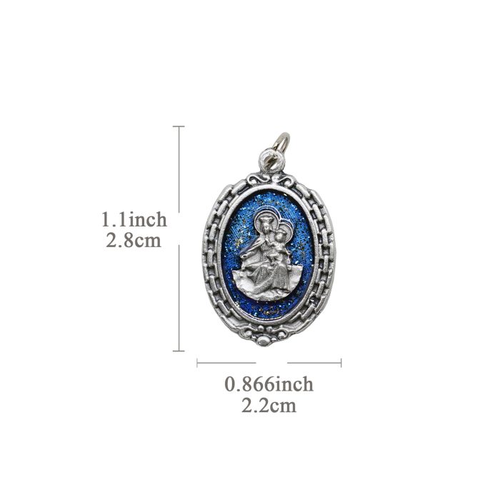 DIY小吊牌-圣衣-锌合金-蓝珐琅-2.8cm Catholic religious art