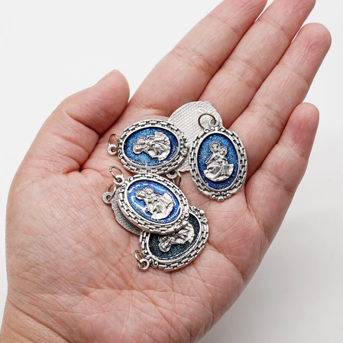 DIY小吊牌-圣衣-锌合金-蓝珐琅-2.8cm Catholic religious art