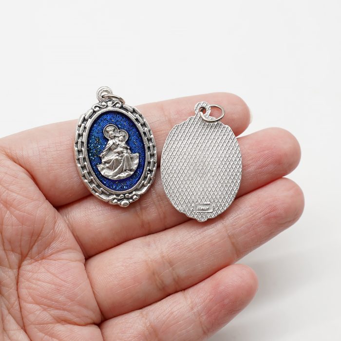 DIY小吊牌-圣衣-锌合金-蓝珐琅-2.8cm Catholic religious art