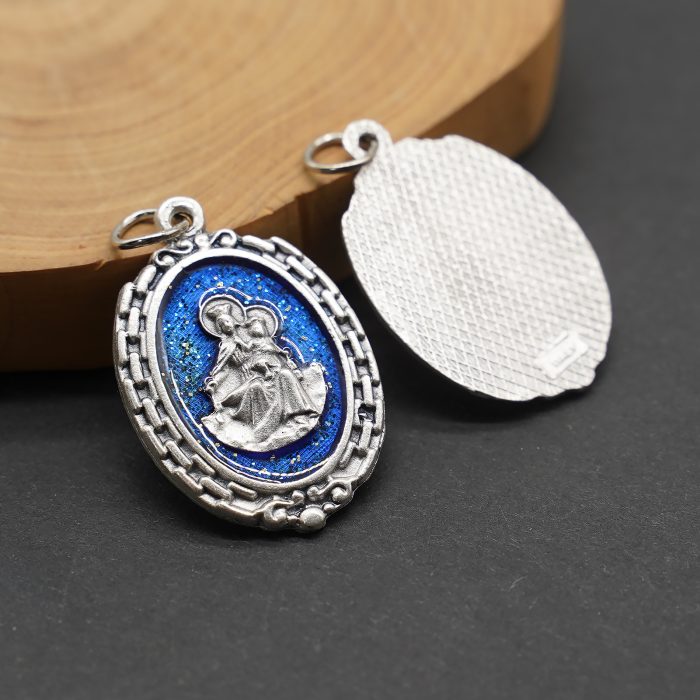 DIY小吊牌-圣衣-锌合金-蓝珐琅-2.8cm Catholic religious art