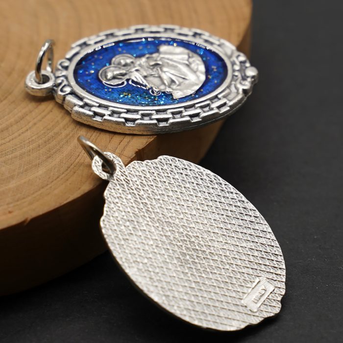 DIY小吊牌-圣衣-锌合金-蓝珐琅-2.8cm Catholic religious art