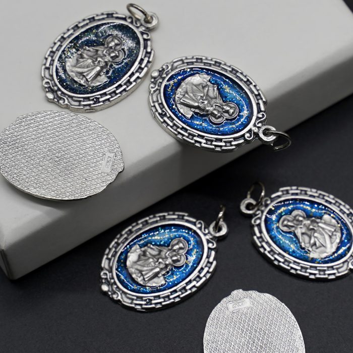 DIY小吊牌-圣衣-锌合金-蓝珐琅-2.8cm Catholic religious art