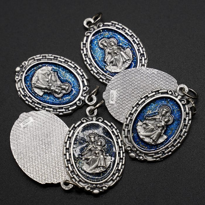 DIY小吊牌-圣衣-锌合金-蓝珐琅-2.8cm Catholic religious art