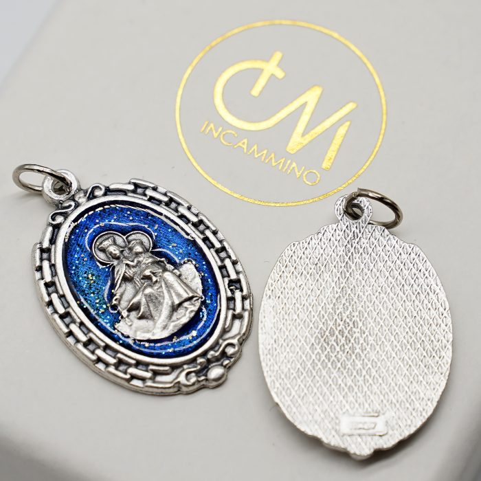 DIY小吊牌-圣衣-锌合金-蓝珐琅-2.8cm Catholic religious art