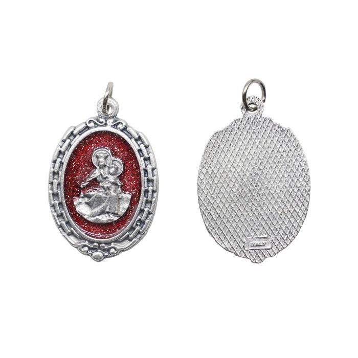 DIY小吊牌-圣衣-锌合金-红珐琅-2.8cm Catholic religious art