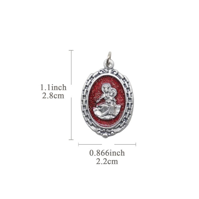 DIY小吊牌-圣衣-锌合金-红珐琅-2.8cm Catholic religious art