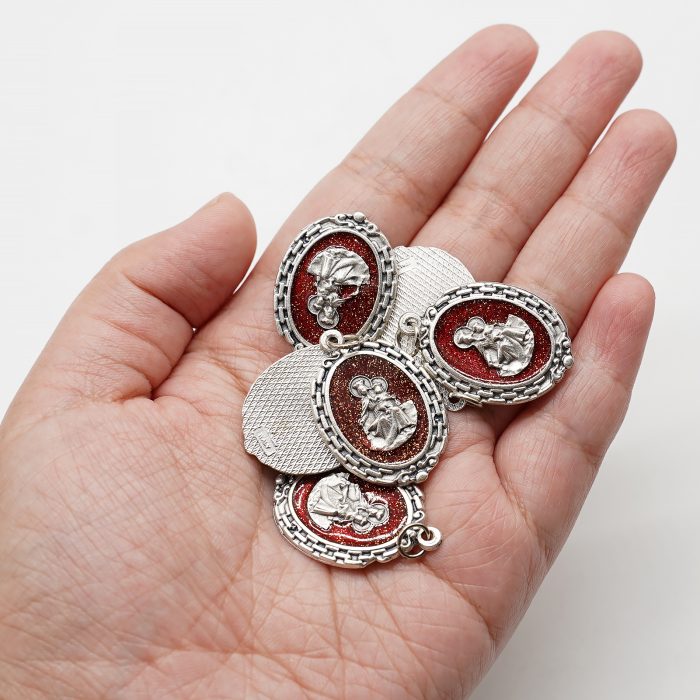 DIY小吊牌-圣衣-锌合金-红珐琅-2.8cm Catholic religious art