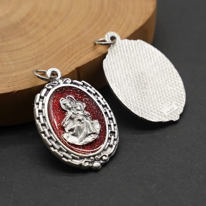 DIY小吊牌-圣衣-锌合金-红珐琅-2.8cm Catholic religious art