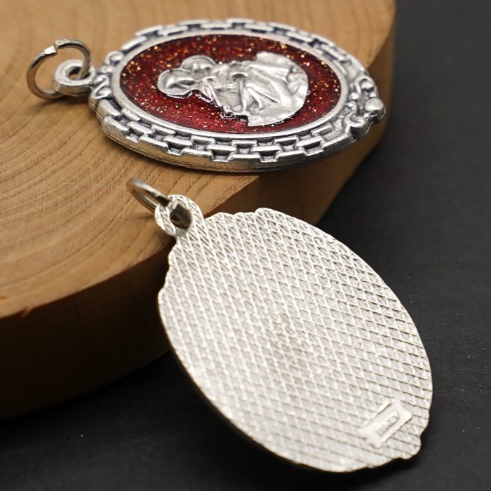 DIY小吊牌-圣衣-锌合金-红珐琅-2.8cm Catholic religious art