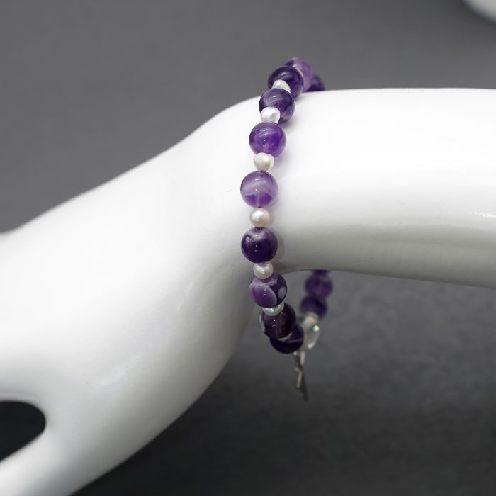 紫水晶-925银十字架-龙虾扣-8mm Catholic religious art