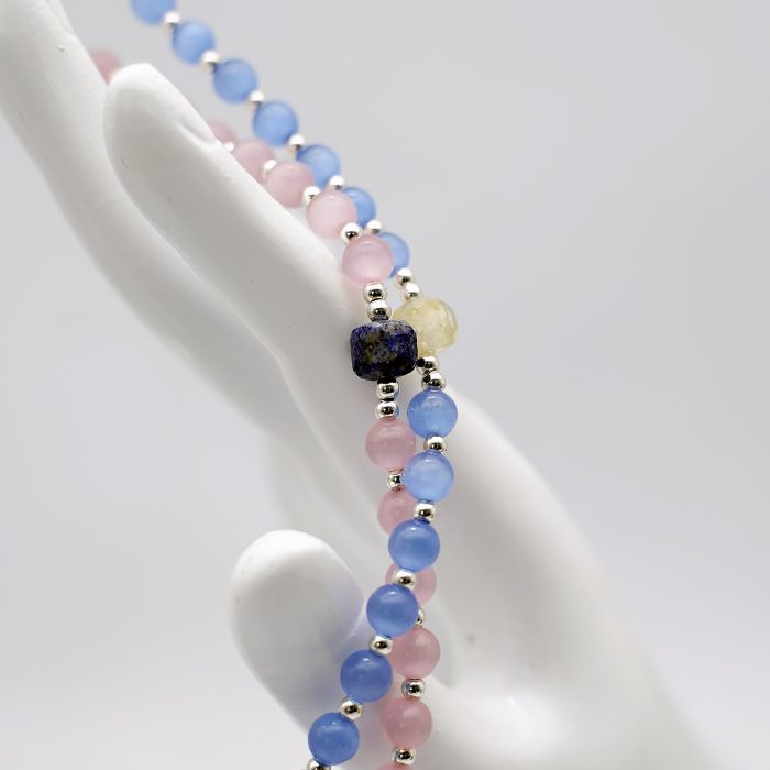 玫瑰念珠-蓝猫眼配黄阿赛-6mm-情侣款 Catholic religious art