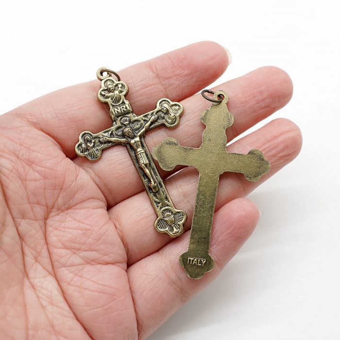 DIY十字架-锌合金-古青铜色-5.2x3.5cm Catholic religious art