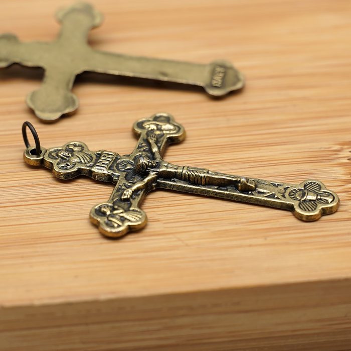 DIY十字架-锌合金-古青铜色-5.2x3.5cm Catholic religious art