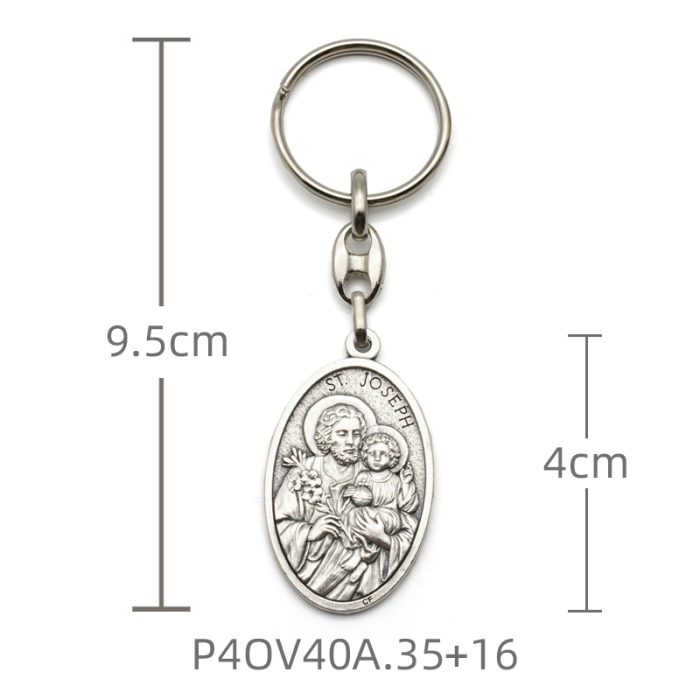 钥匙扣-若瑟+家庭-4cm Catholic religious art