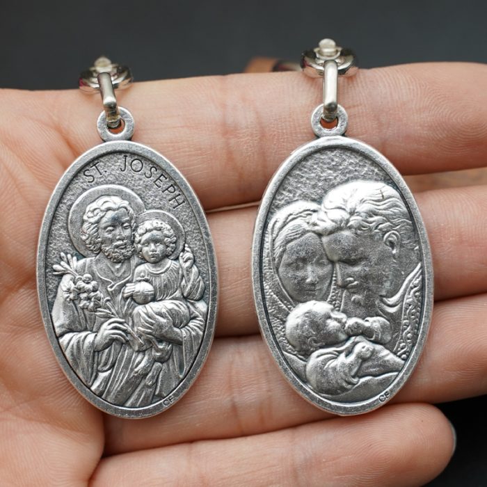 钥匙扣-若瑟+家庭-4cm Catholic religious art