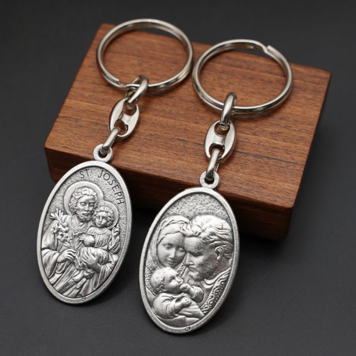 钥匙扣-若瑟+家庭-4cm Catholic religious art
