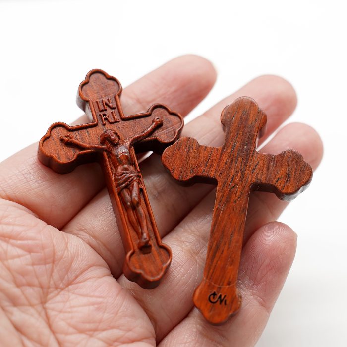 DIY十字架-紫檀木-5.5x3.5cm Catholic religious art