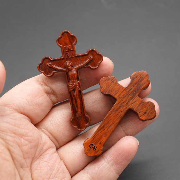 DIY十字架-紫檀木-5.5x3.5cm Catholic religious art