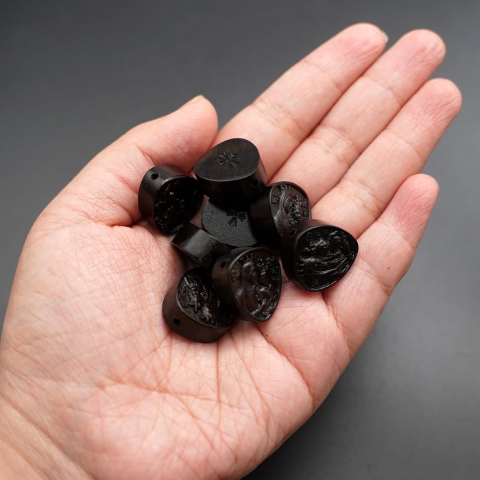 DIY三通-圣母抱耶稣-黑檀木-2.0x1.8cm Catholic religious art