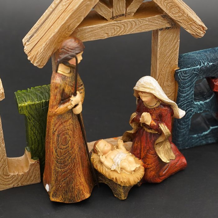 圣诞节-Believe-家庭马槽-房子摆件-18.5x15cm Catholic religious art