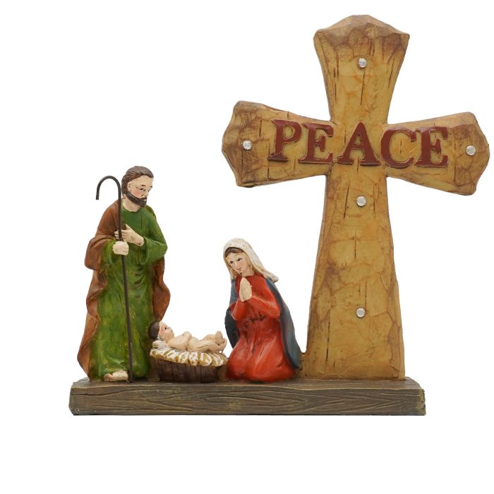 圣诞节-PEACE摆件-家庭-十字架-17x15.5cm Catholic religious art