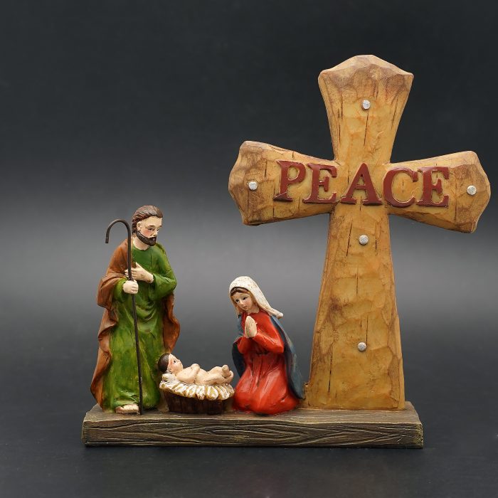 圣诞节-PEACE摆件-家庭-十字架-17x15.5cm Catholic religious art