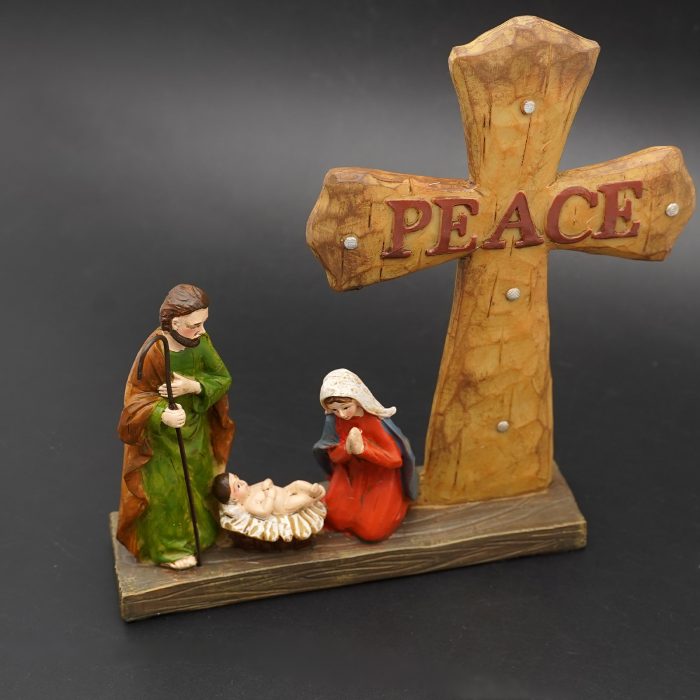 圣诞节-PEACE摆件-家庭-十字架-17x15.5cm Catholic religious art