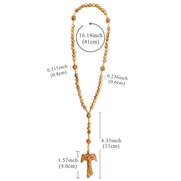 玫瑰念珠-橄榄木绕线-花纹珠-TAU简约-6mm Catholic religious art