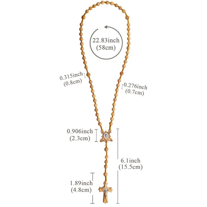 玫瑰念珠-橄榄木圆珠-绳编-花纹珠-异形十字-7mm送念珠包 Catholic religious art