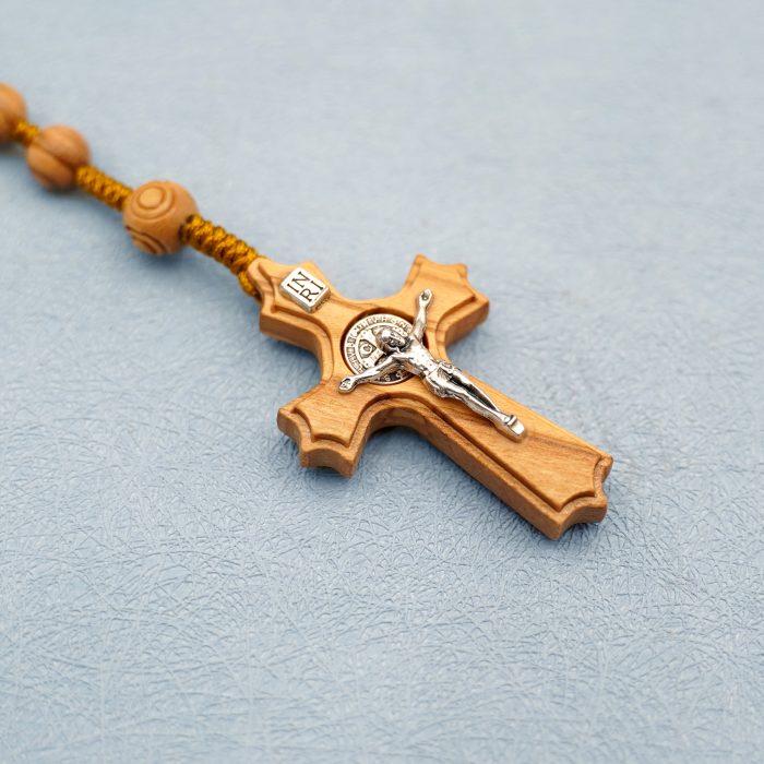 玫瑰念珠-橄榄木圆珠-绳编-花纹珠-异形十字-7mm送念珠包 Catholic religious art