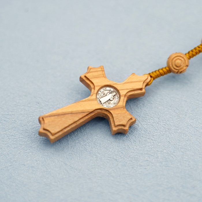 玫瑰念珠-橄榄木圆珠-绳编-花纹珠-异形十字-7mm送念珠包 Catholic religious art