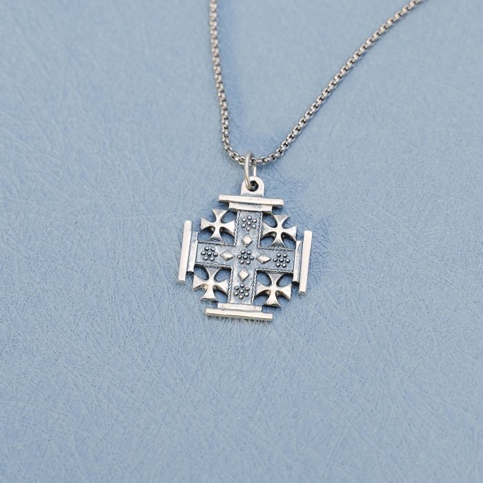 吊坠十字架-耶路撒冷-复古-925银-2.0cm（送60厘米钛钢链） Catholic religious art