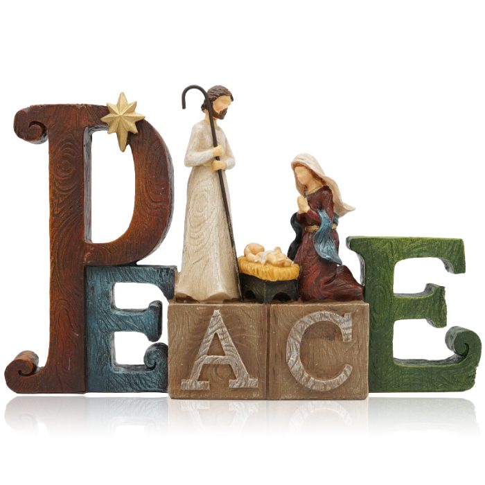 圣诞节-PEACE摆件-圣诞马槽-14x23cm Catholic religious art