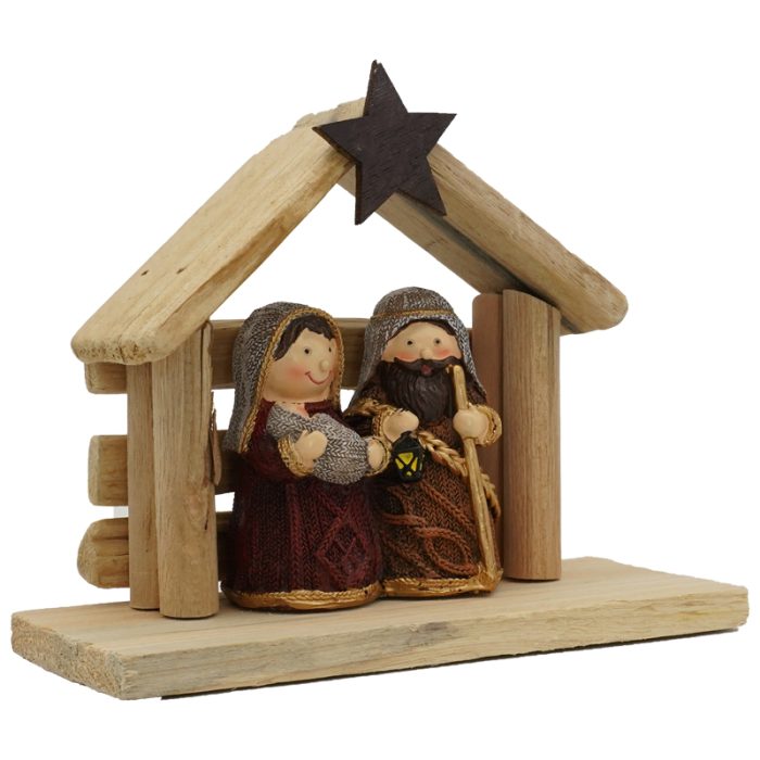 圣诞节-彩色摆件-马槽带房子 -12x15cm Catholic religious art