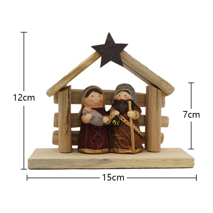 圣诞节-彩色摆件-马槽带房子 -12x15cm Catholic religious art