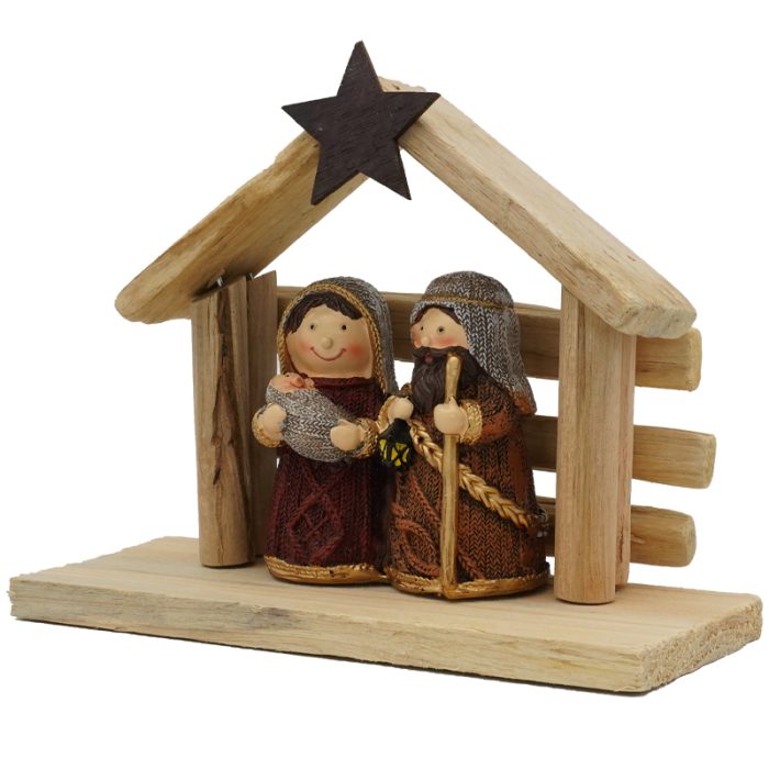 圣诞节-彩色摆件-马槽带房子 -12x15cm Catholic religious art