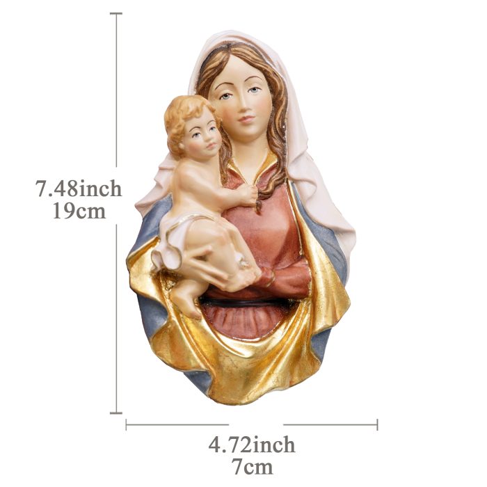 【现货】木雕-墙挂圣母拉斐尔-19cm Catholic religious art