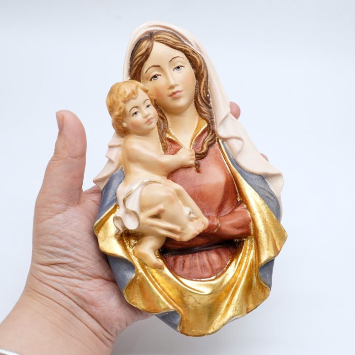 【现货】木雕-墙挂圣母拉斐尔-19cm Catholic religious art