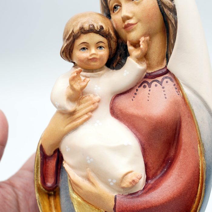 【现货】木雕-墙挂圣母抱耶稣-20cm Catholic religious art