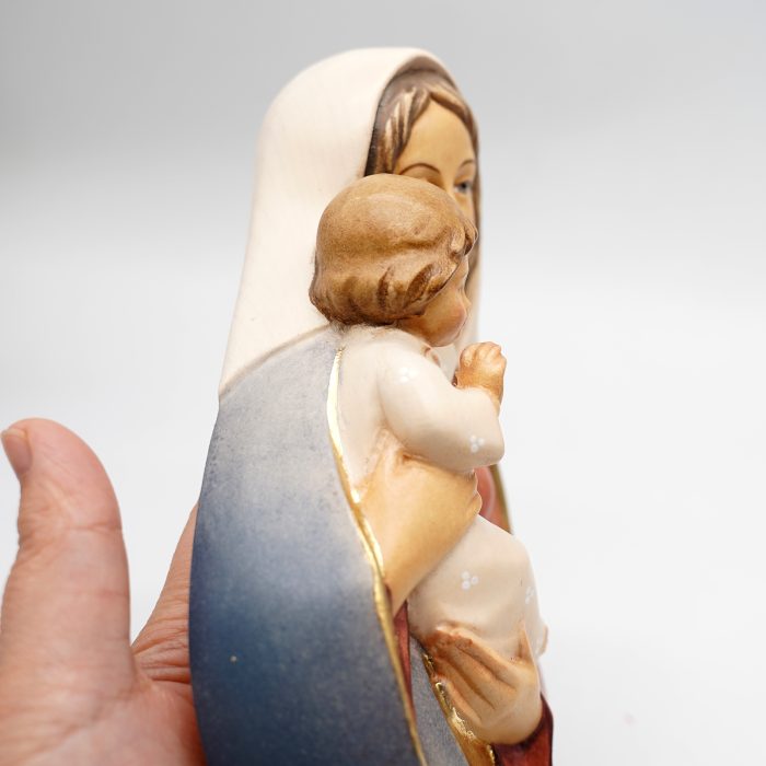 【现货】木雕-墙挂圣母抱耶稣-20cm Catholic religious art