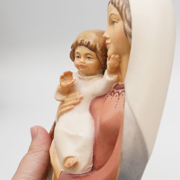 【现货】木雕-墙挂圣母抱耶稣-20cm Catholic religious art