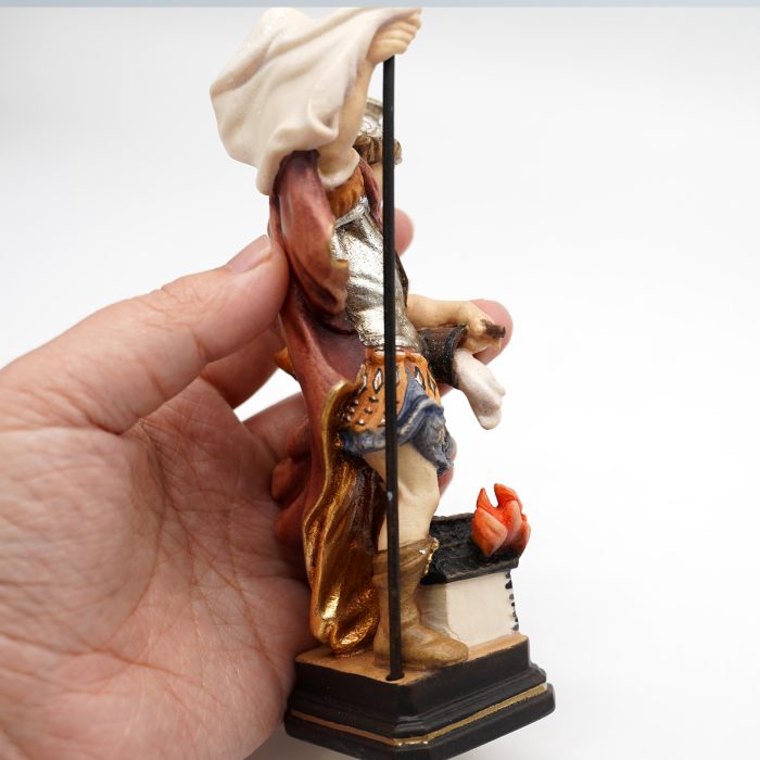 【现货】木雕-圣福里安-18厘米彩色 Catholic religious art