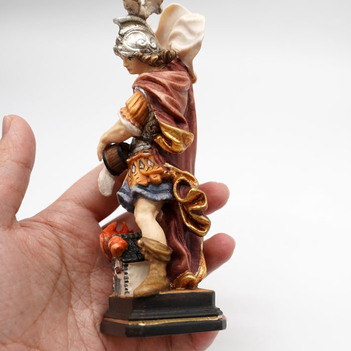 【现货】木雕-圣福里安-18厘米彩色 Catholic religious art