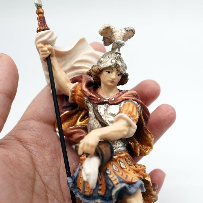 【现货】木雕-圣福里安-18厘米彩色 Catholic religious art