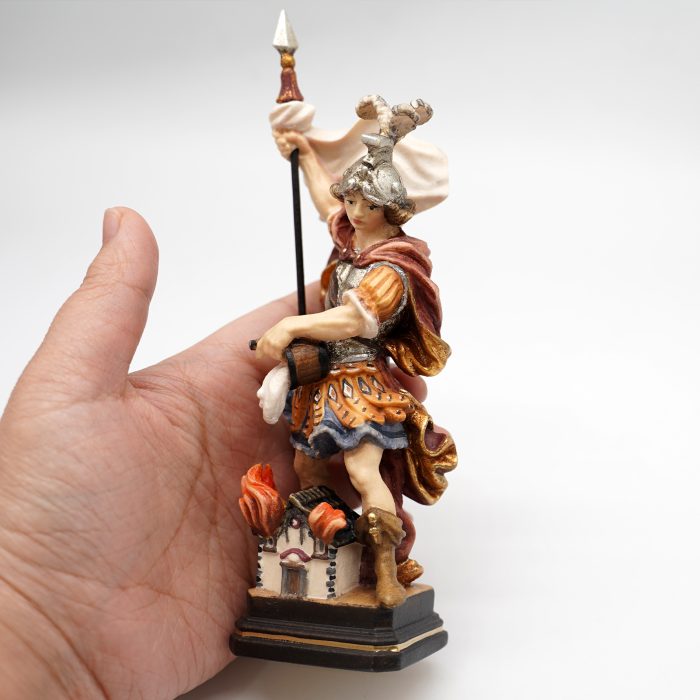 【现货】木雕-圣福里安-18厘米彩色 Catholic religious art