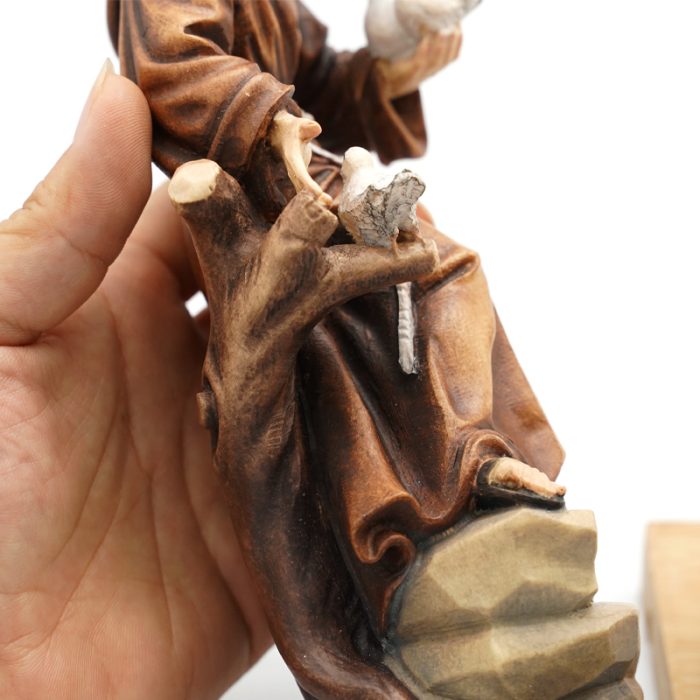 【现货】木雕-圣方济各亚西西-19厘米 Catholic religious art