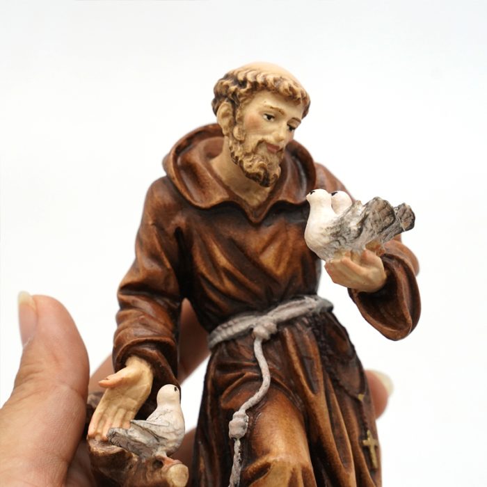 【现货】木雕-圣方济各亚西西-19厘米 Catholic religious art